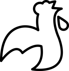 Dragon Outline With Droplet Outline Svg File, Free Vectors File
